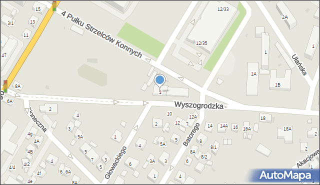 Płock, Wyszogrodzka, 1, mapa Płock