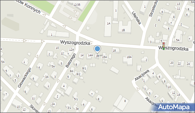 Płock, Wyszogrodzka, 16, mapa Płock