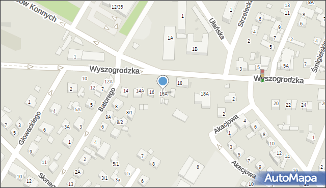 Płock, Wyszogrodzka, 16A, mapa Płock