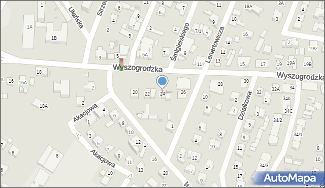 Płock, Wyszogrodzka, 24, mapa Płock