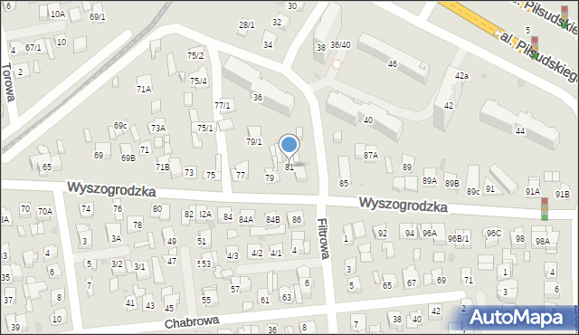 Płock, Wyszogrodzka, 81, mapa Płock