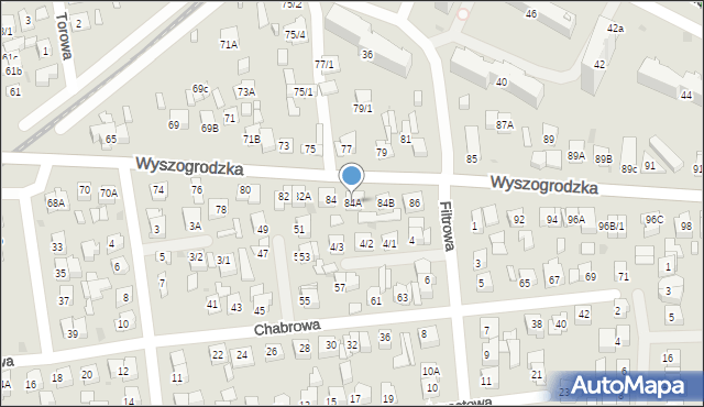 Płock, Wyszogrodzka, 84A, mapa Płock