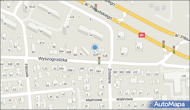 Płock, Wyszogrodzka, 91A, mapa Płock