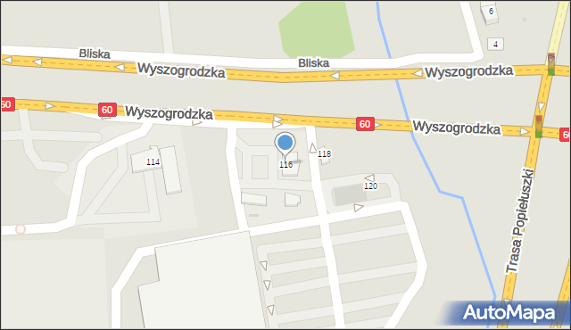 Płock, Wyszogrodzka, 116, mapa Płock