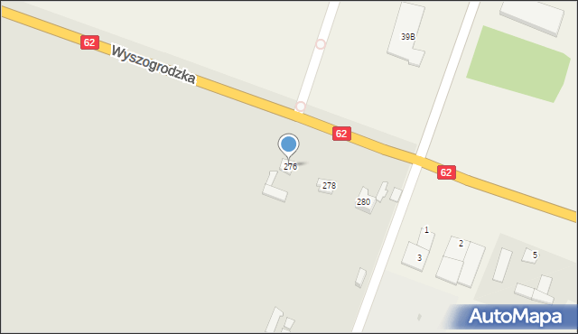 Płock, Wyszogrodzka, 276, mapa Płock