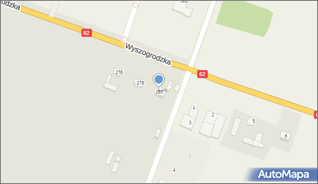 Płock, Wyszogrodzka, 280, mapa Płock