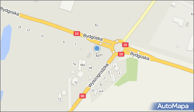 Płońsk, Wyszogrodzka, 64, mapa Płońsk