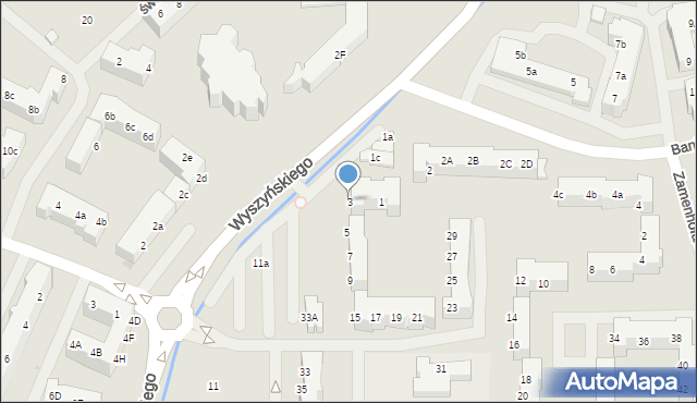 Police, Wyszyńskiego Stefana, ks. kard., 3, mapa Police