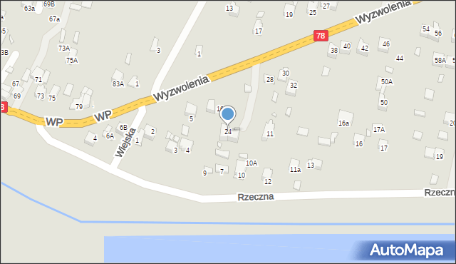 Poręba, Wyzwolenia, 24, mapa Poręba