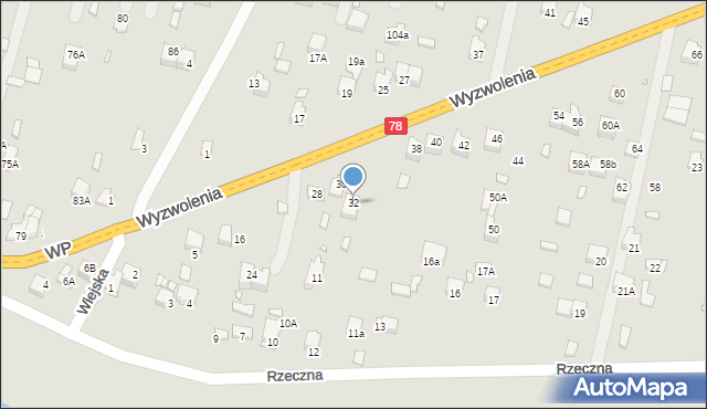 Poręba, Wyzwolenia, 32, mapa Poręba