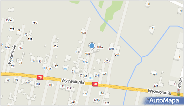 Poręba, Wyzwolenia, 99A, mapa Poręba