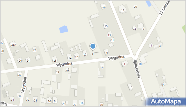 Postoliska, Wygodna, 8, mapa Postoliska