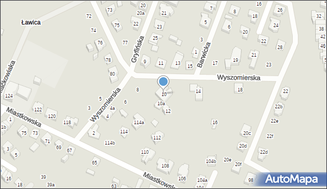 Poznań, Wyszomierska, 10, mapa Poznania