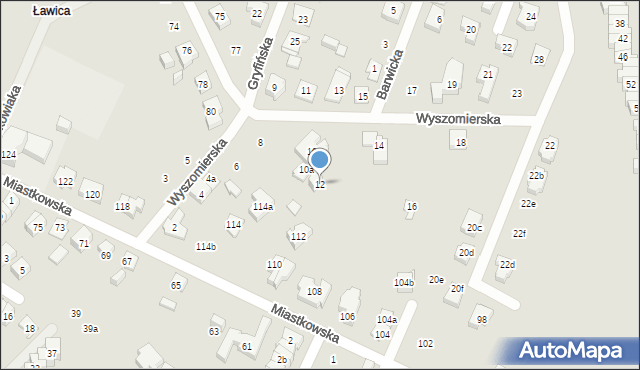 Poznań, Wyszomierska, 12, mapa Poznania