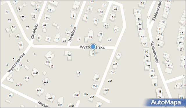 Poznań, Wyszomierska, 18, mapa Poznania