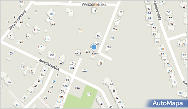 Poznań, Wyszomierska, 20f, mapa Poznania