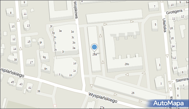 Poznań, Wyspiańskiego Stanisława, 26a, mapa Poznania