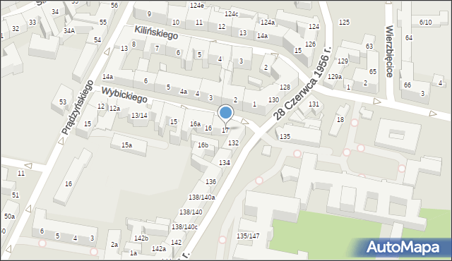 Poznań, Wybickiego Józefa, gen., 17, mapa Poznania