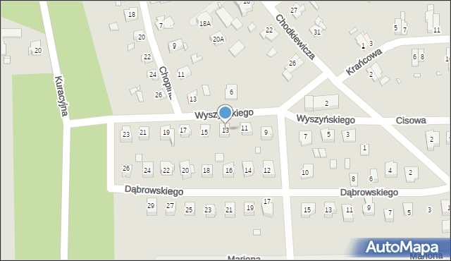 Prabuty, Wyszyńskiego Stefana, ks. kard., 13, mapa Prabuty
