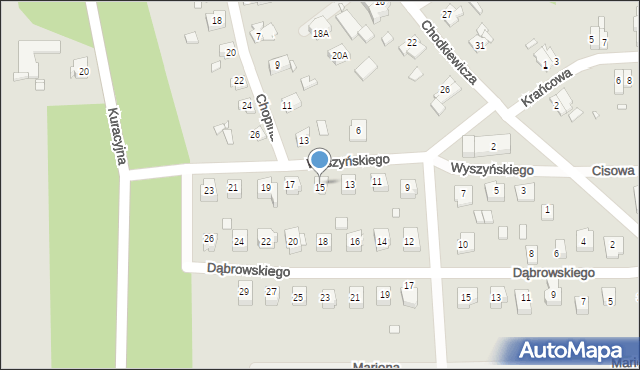 Prabuty, Wyszyńskiego Stefana, ks. kard., 15, mapa Prabuty