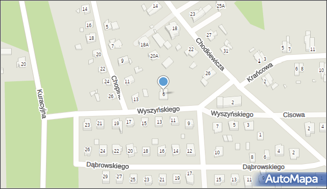 Prabuty, Wyszyńskiego Stefana, ks. kard., 6, mapa Prabuty