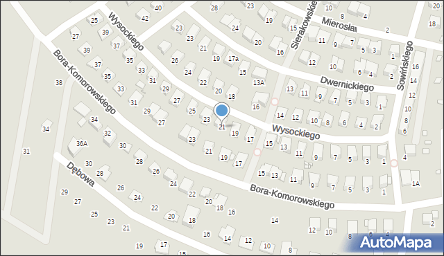 Prudnik, Wysockiego Piotra, 21, mapa Prudnik