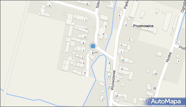 Prusinowice, Wyzwolenia, 8, mapa Prusinowice