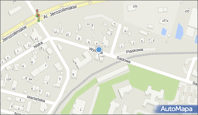 Pruszków, Wysoka, 1, mapa Pruszków