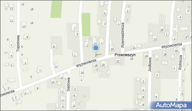 Przecieszyn, Wyzwolenia, 15, mapa Przecieszyn