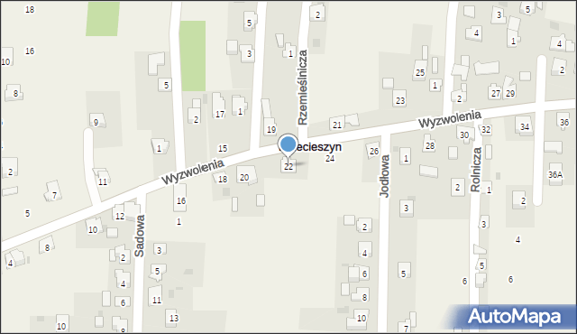 Przecieszyn, Wyzwolenia, 22, mapa Przecieszyn