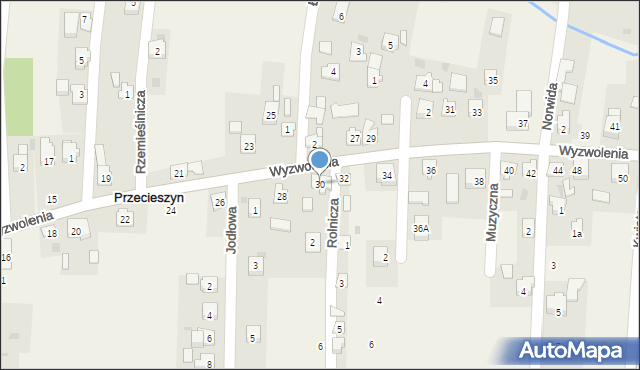 Przecieszyn, Wyzwolenia, 30, mapa Przecieszyn