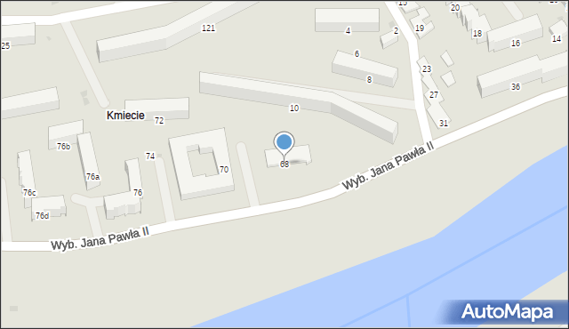 Przemyśl, Wybrzeże Ojca Świętego Jana Pawła II, 68, mapa Przemyśla
