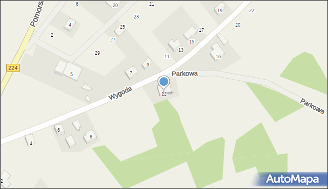 Przetoczyno, Wygoda, 12, mapa Przetoczyno