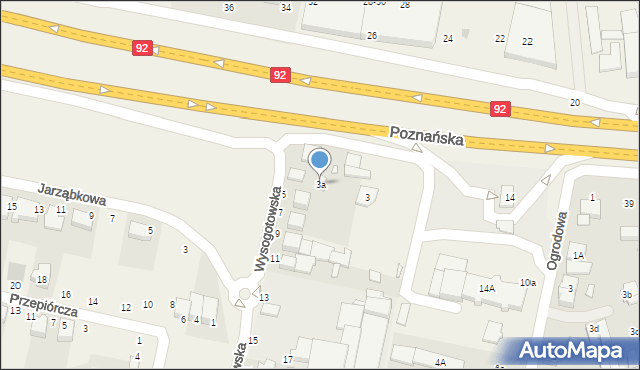 Przeźmierowo, Wysogotowska, 3a, mapa Przeźmierowo