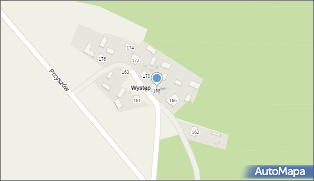 Przyszów, Występ, 8, mapa Przyszów