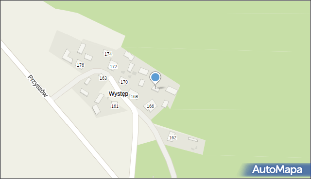 Przyszów, Występ, 9, mapa Przyszów