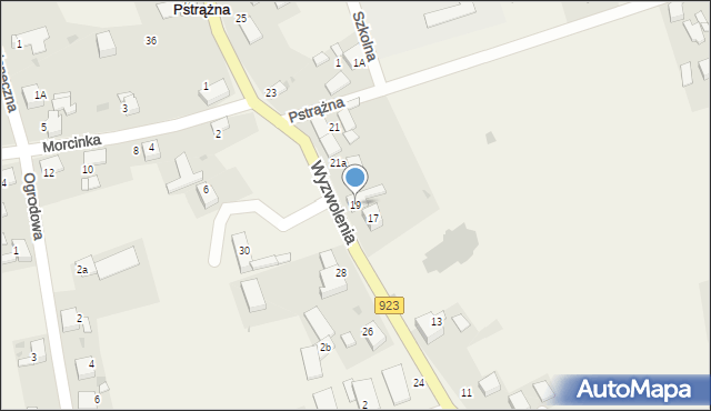 Pstrążna, Wyzwolenia, 19, mapa Pstrążna