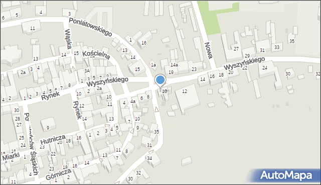 Pyskowice, Wyszyńskiego Stefana, ks. kard., 10a, mapa Pyskowice