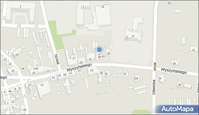 Pyskowice, Wyszyńskiego Stefana, ks. kard., 33, mapa Pyskowice