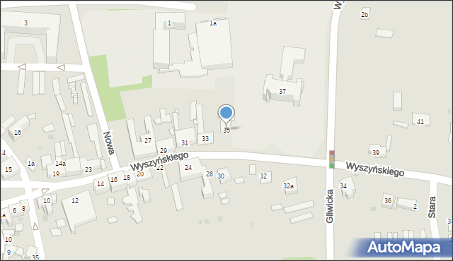 Pyskowice, Wyszyńskiego Stefana, ks. kard., 35, mapa Pyskowice
