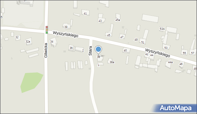 Pyskowice, Wyszyńskiego Stefana, ks. kard., 38, mapa Pyskowice