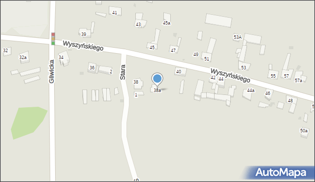 Pyskowice, Wyszyńskiego Stefana, ks. kard., 38a, mapa Pyskowice