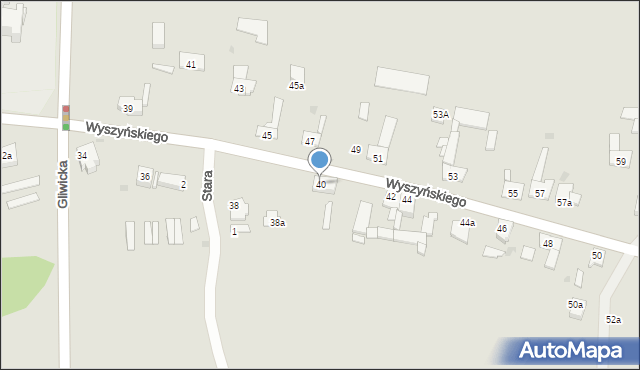 Pyskowice, Wyszyńskiego Stefana, ks. kard., 40, mapa Pyskowice