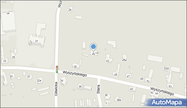 Pyskowice, Wyszyńskiego Stefana, ks. kard., 41, mapa Pyskowice