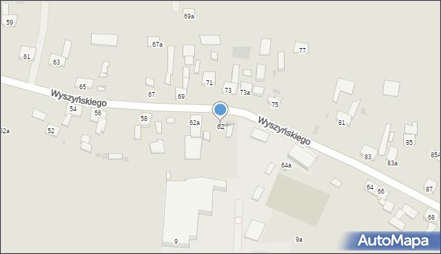 Pyskowice, Wyszyńskiego Stefana, ks. kard., 62, mapa Pyskowice