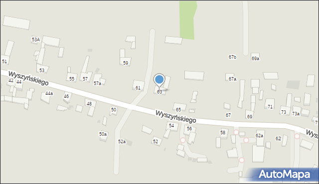 Pyskowice, Wyszyńskiego Stefana, ks. kard., 63, mapa Pyskowice