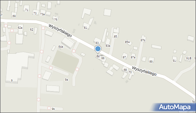 Pyskowice, Wyszyńskiego Stefana, ks. kard., 64, mapa Pyskowice