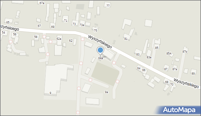 Pyskowice, Wyszyńskiego Stefana, ks. kard., 64a, mapa Pyskowice