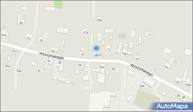 Pyskowice, Wyszyńskiego Stefana, ks. kard., 69, mapa Pyskowice