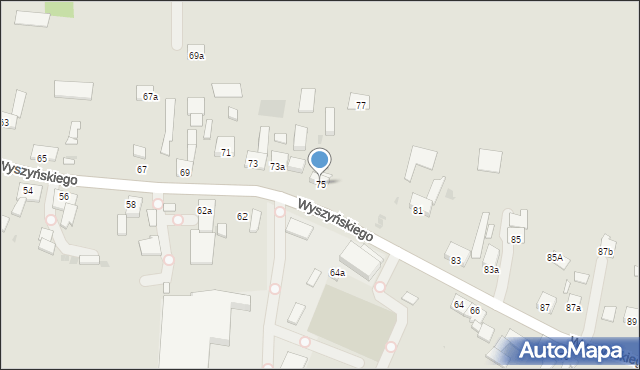 Pyskowice, Wyszyńskiego Stefana, ks. kard., 75, mapa Pyskowice